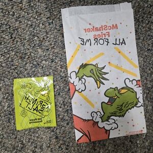 McDonald's Grinch-Themed Bag and Packet - Green and Yellow